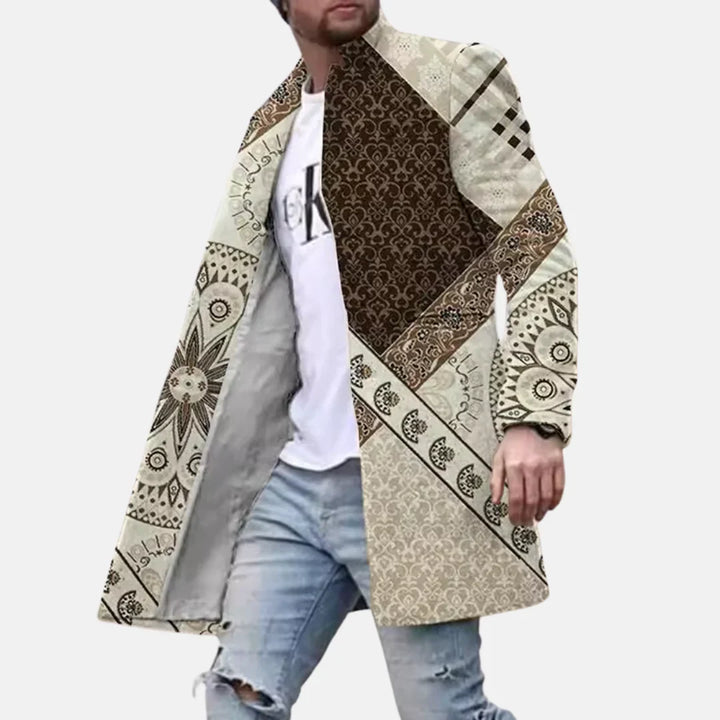 Street Print Coat – Casual & Adjustable Men’s Jacket