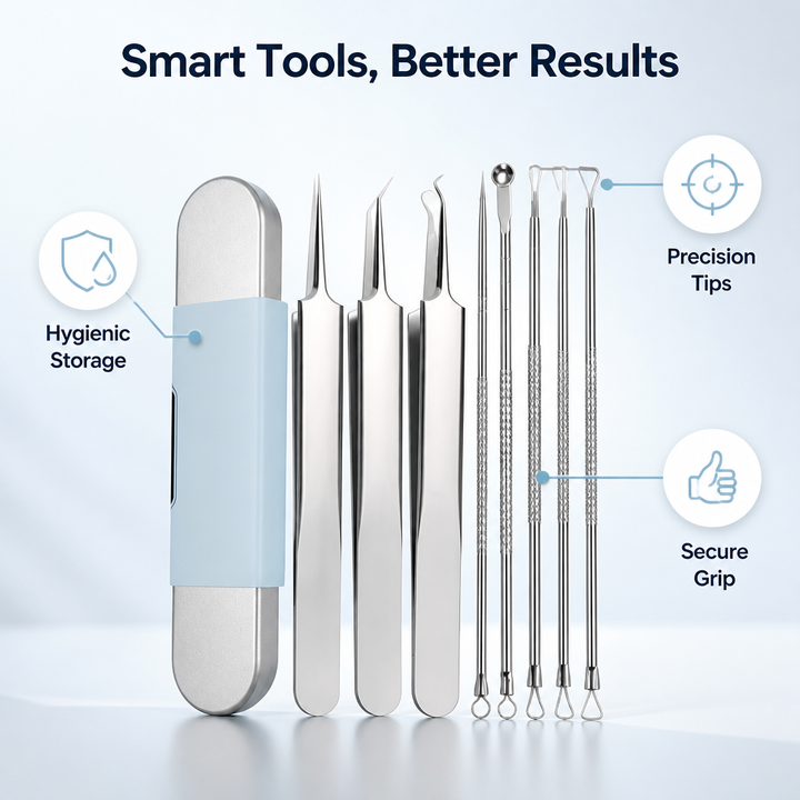 Precision blackhead removal set for soft, clear skin
