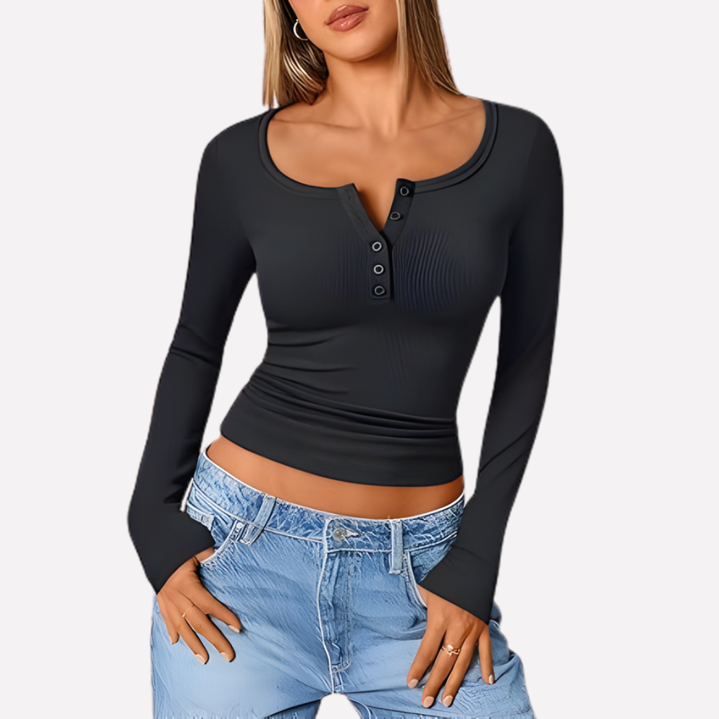 Women’s Long Sleeve Henley Top