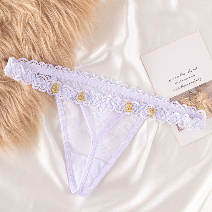 LaceFlair Personalized Lace Lingerie with Crystal Letters