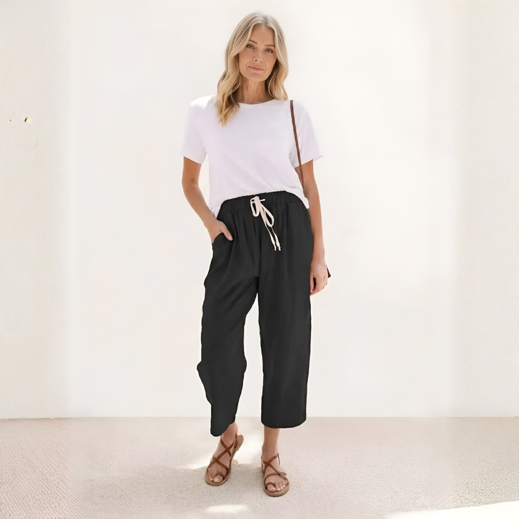 Drawstring Waist Casual Pants