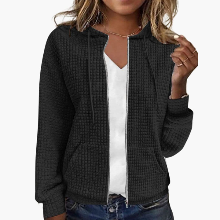 Women’s Zip-Up Hoodie with Drawstring Hood