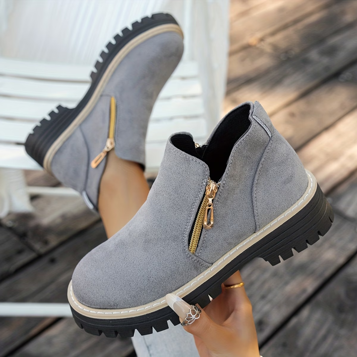 Stylish Ankle Boots with Double Zip