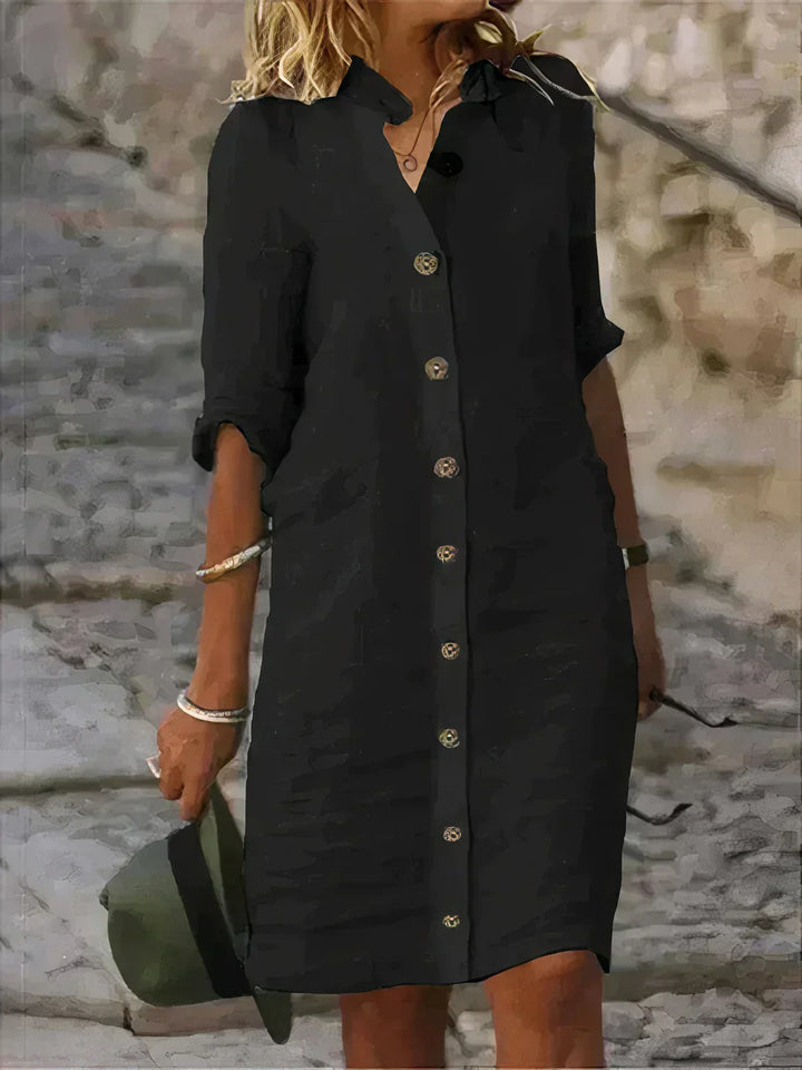 Casual Summer Linen Midi Dress