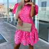 Elegant Mini Party Dress with Ruffles and Cut-Out Detail