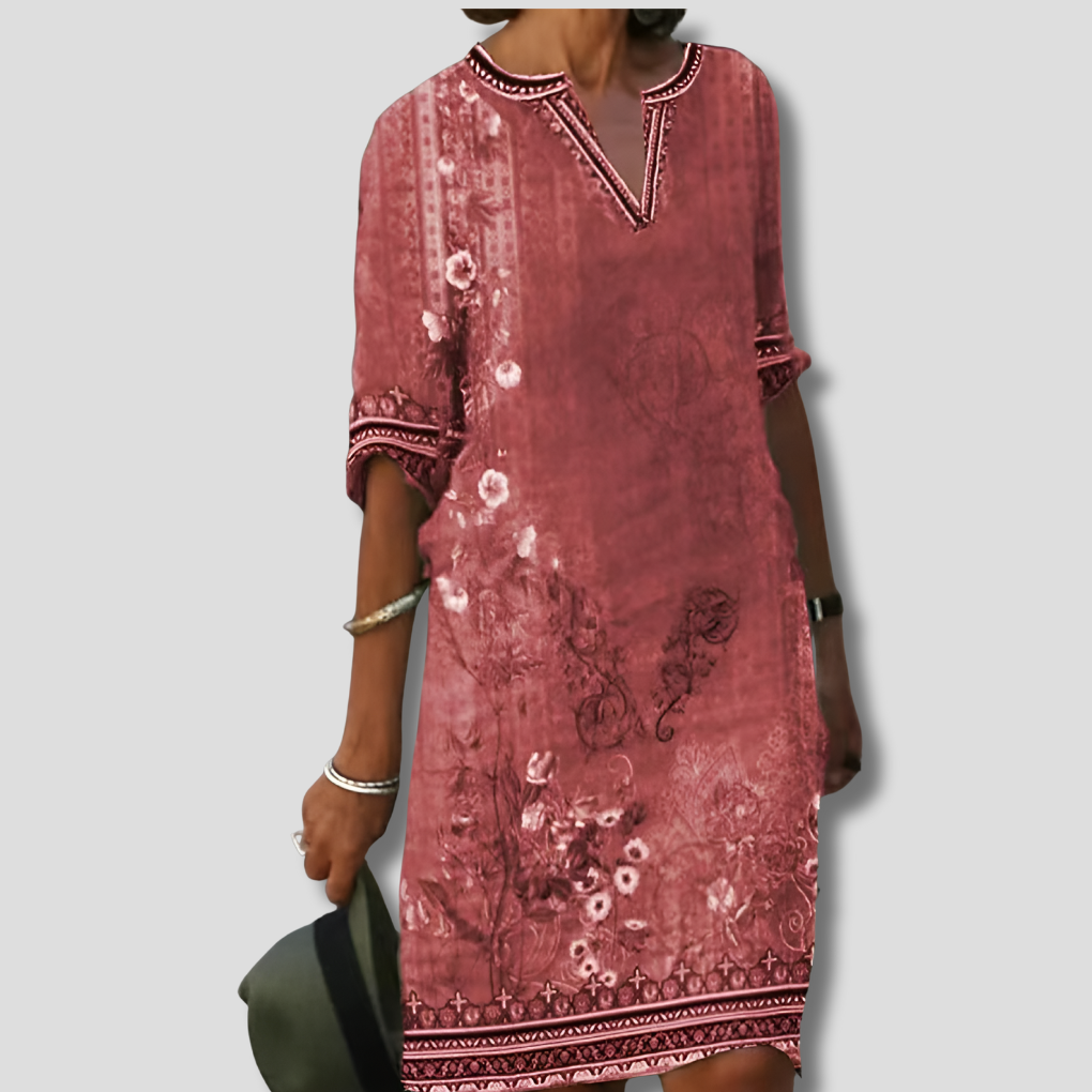 Effortless and Comfortable Boho Floral Ruffle Dress
