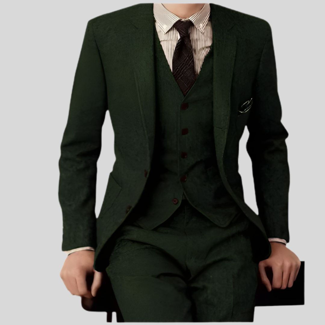 Men’s Three‑Piece Suit Slim-Fit Trousers