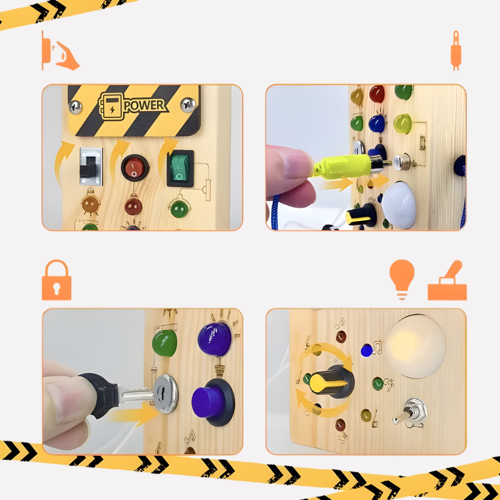 Montessori Busy Board with LED Lights