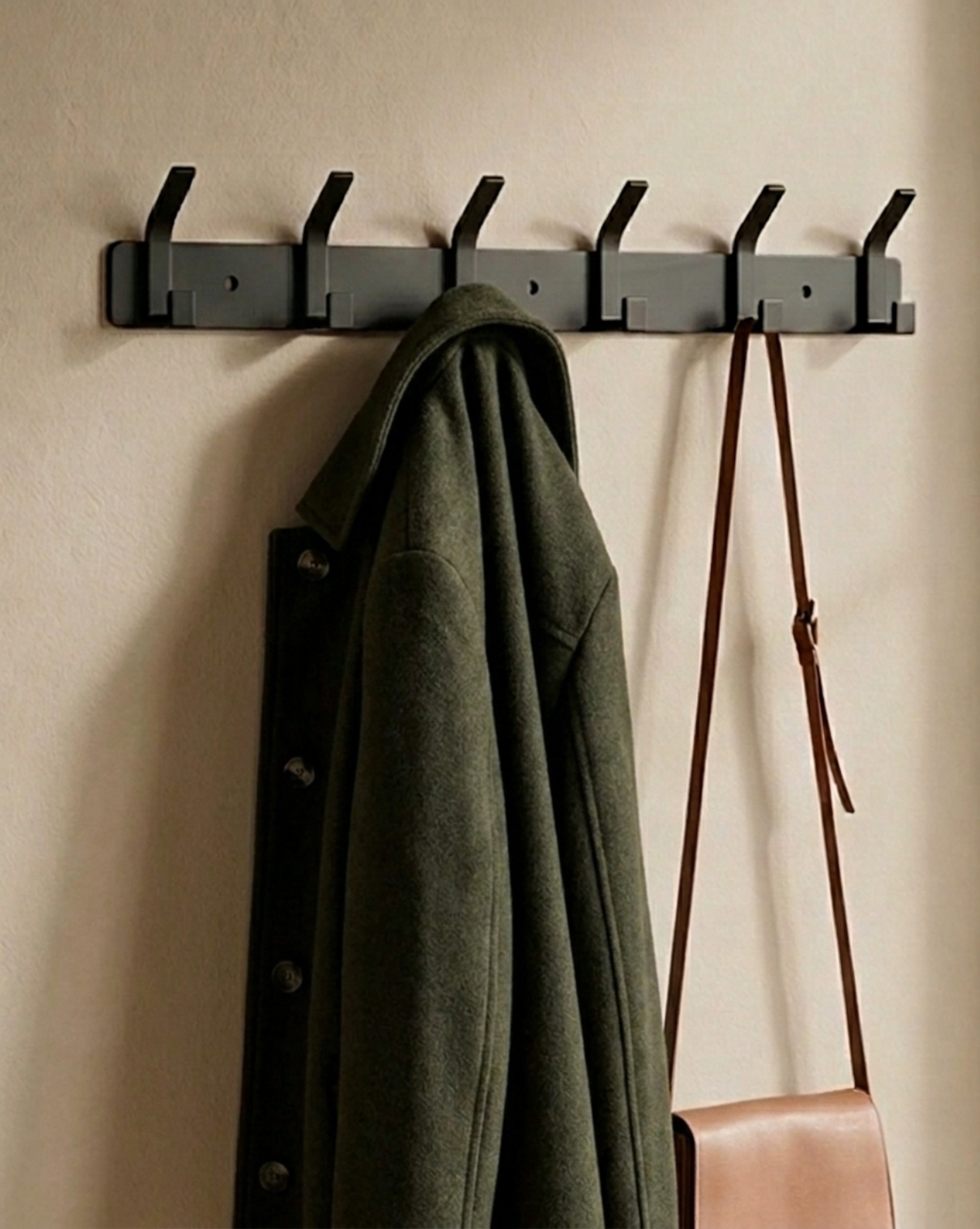 Aluminum Wall Hooks – 3, 4, 5 or 6 Hooks | Bathroom Towel Rail