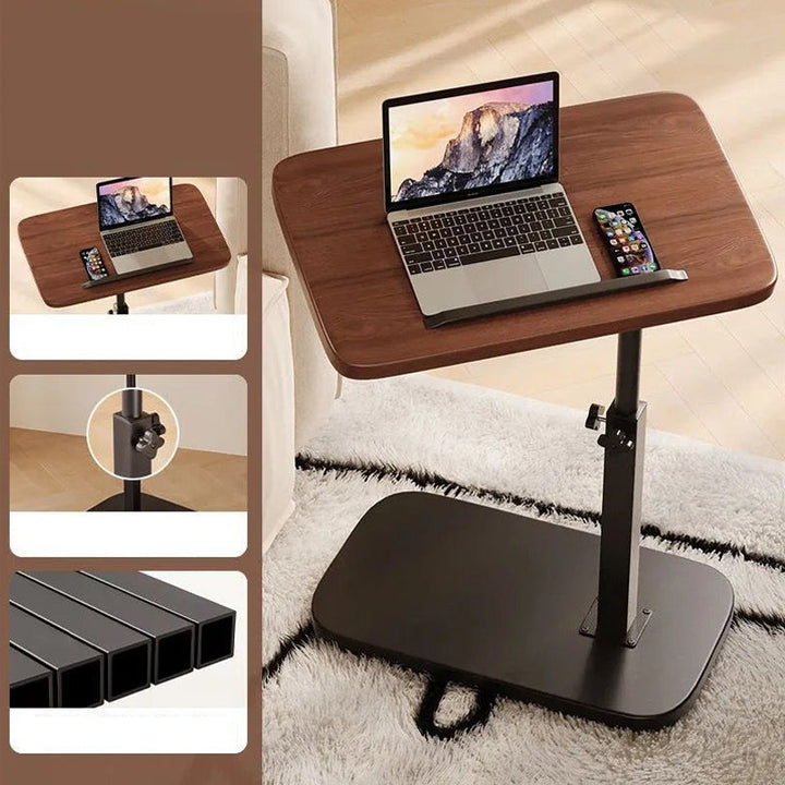 Height-Adjustable Rolling Laptop Desk with 360° Rotating Tabletop, 45–80 cm, 30 kg Load Capacity