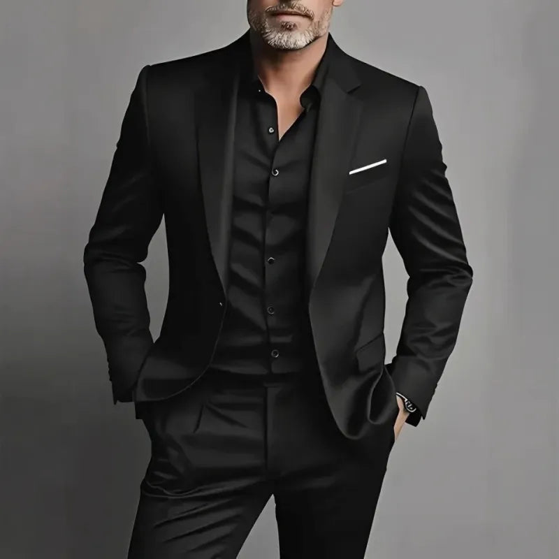 Men's Slim Fit Suit Set - Business-Casual Blazer and Pants