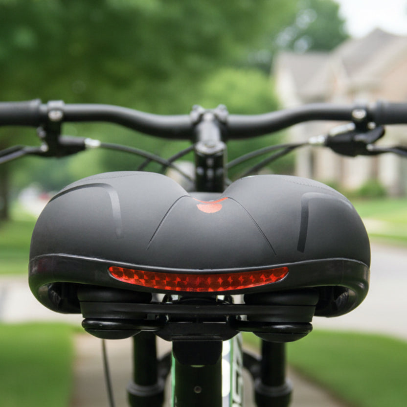 Ergonomic comfort bicycle seat with cut-out – with 2-inch thick foam and waterproof PU leather
