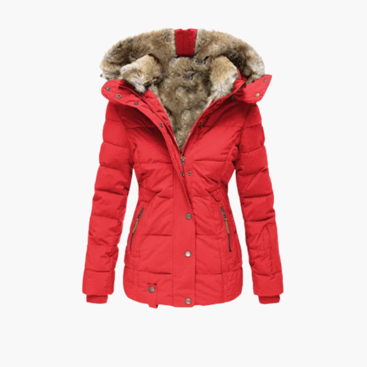 Women’s Jacket with Embossed Surface and Closures