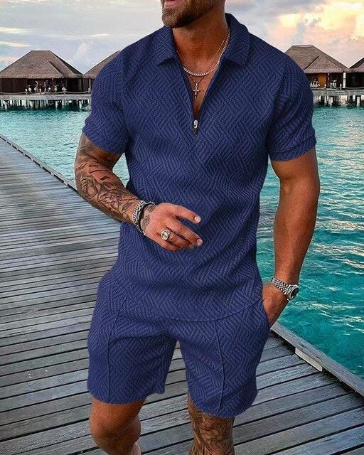 Polo and Shorts Summer Set for Men Effortless Warm-Weather Style in One Easy Set