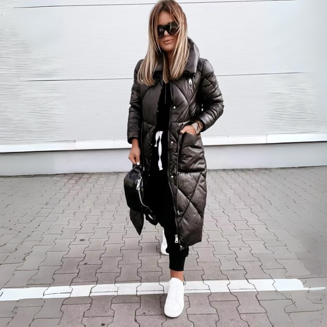 Elora Women's Long Down-Filled Winter Coat - Windproof & Water-Repellent