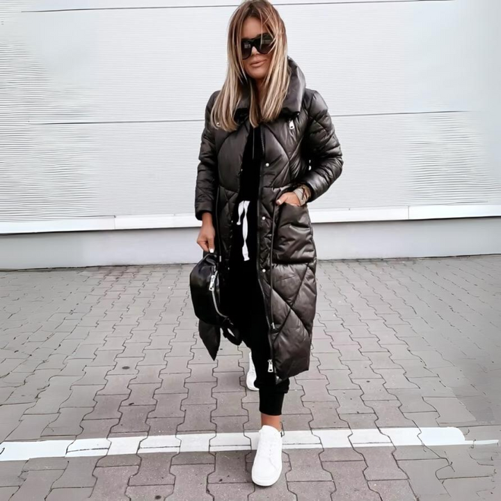 Elora Women's Long Down-Filled Winter Coat - Windproof & Water-Repellent