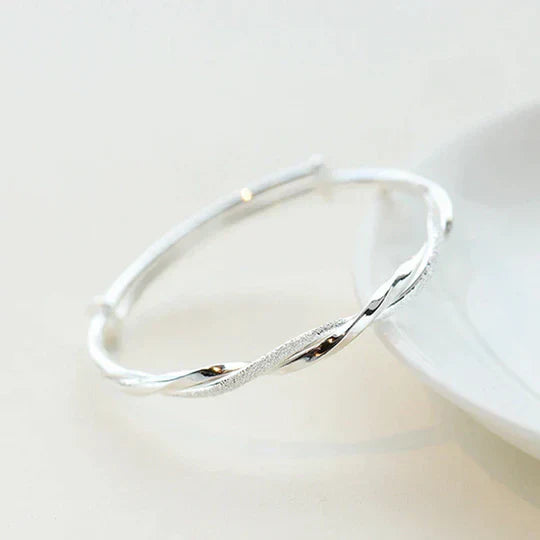 Twisted Silver-Tone Bracelet