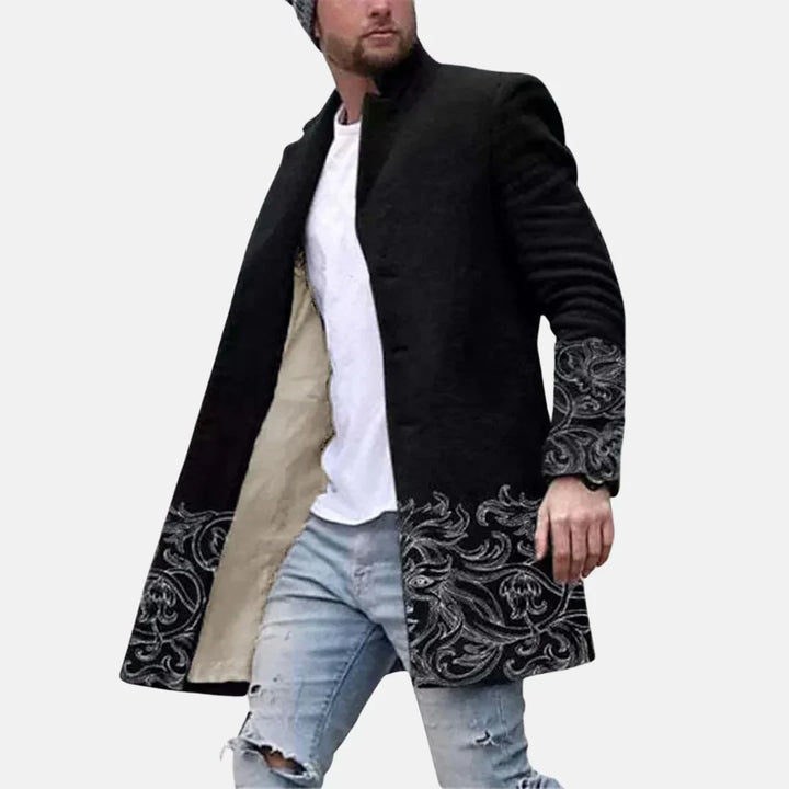 Street Print Coat – Casual & Adjustable Men’s Jacket
