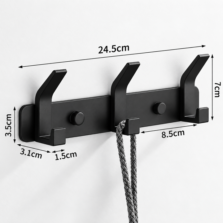 Aluminum Wall Hooks – 3, 4, 5 or 6 Hooks | Bathroom Towel Rail