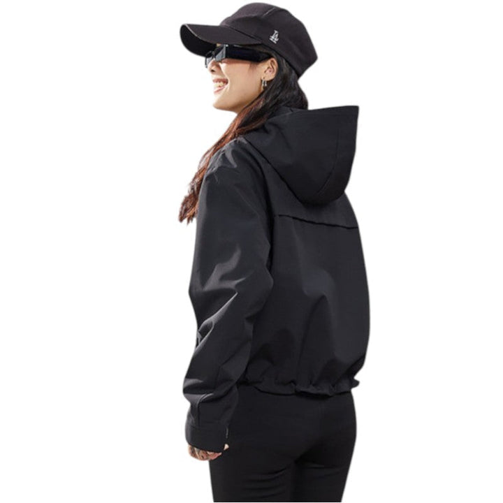 Women's Rain Jacket, Waterproof and Breathable – Short – with Adjustable Hem