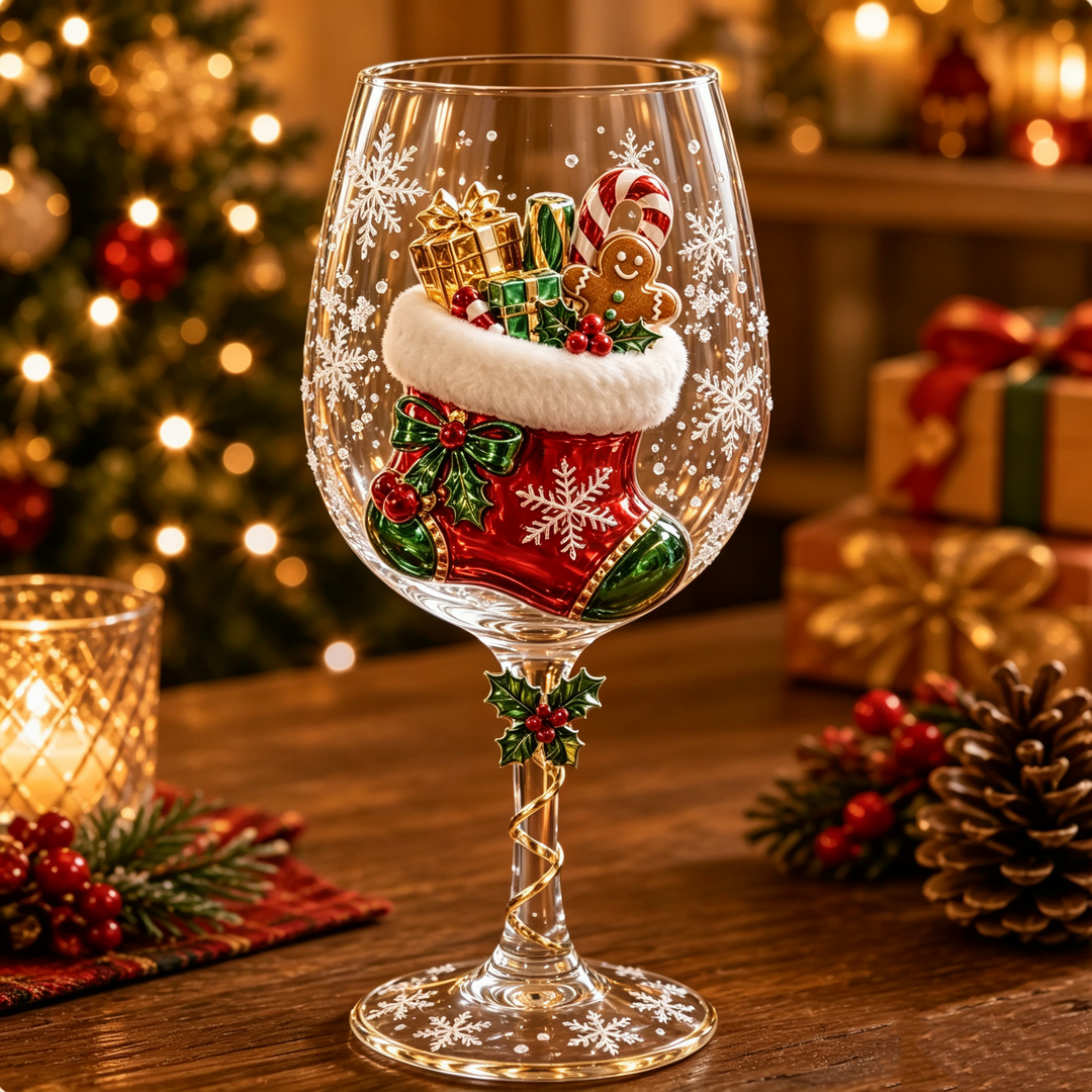 3D Christmas Wine Glasses – Festive Drinking Pleasure with Christmas Charm