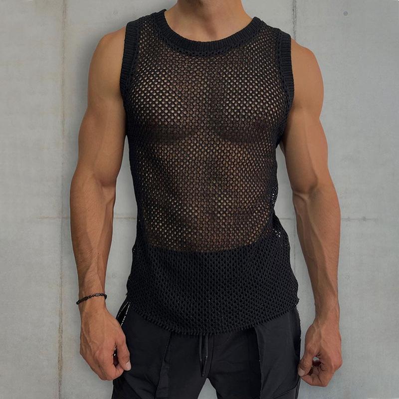 Men's Sleeveless Sheer Knit Vest – Milo