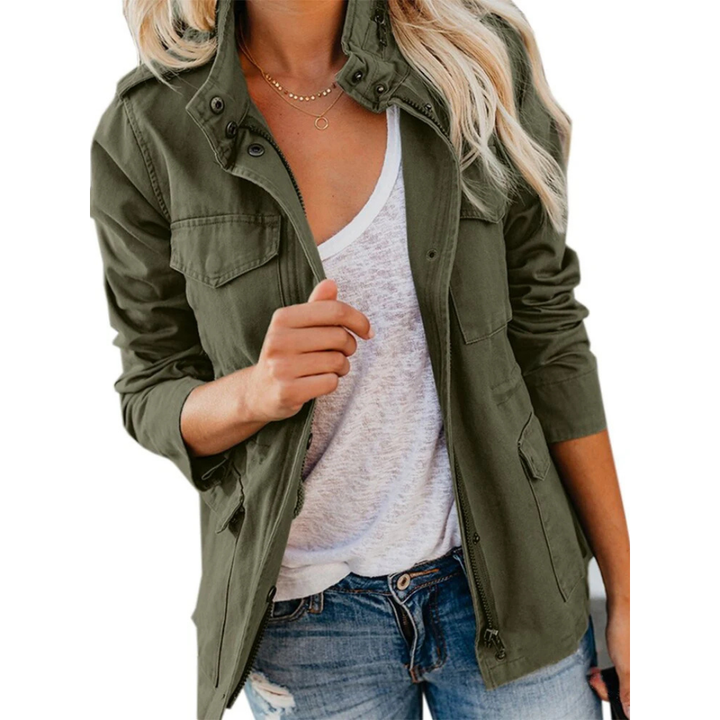 Stylish Women's Casual Zip-Up Jacket - Versatile Comfort