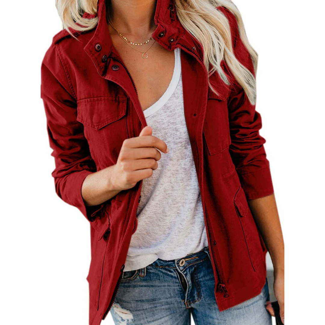 Stylish Women's Casual Zip-Up Jacket - Versatile Comfort