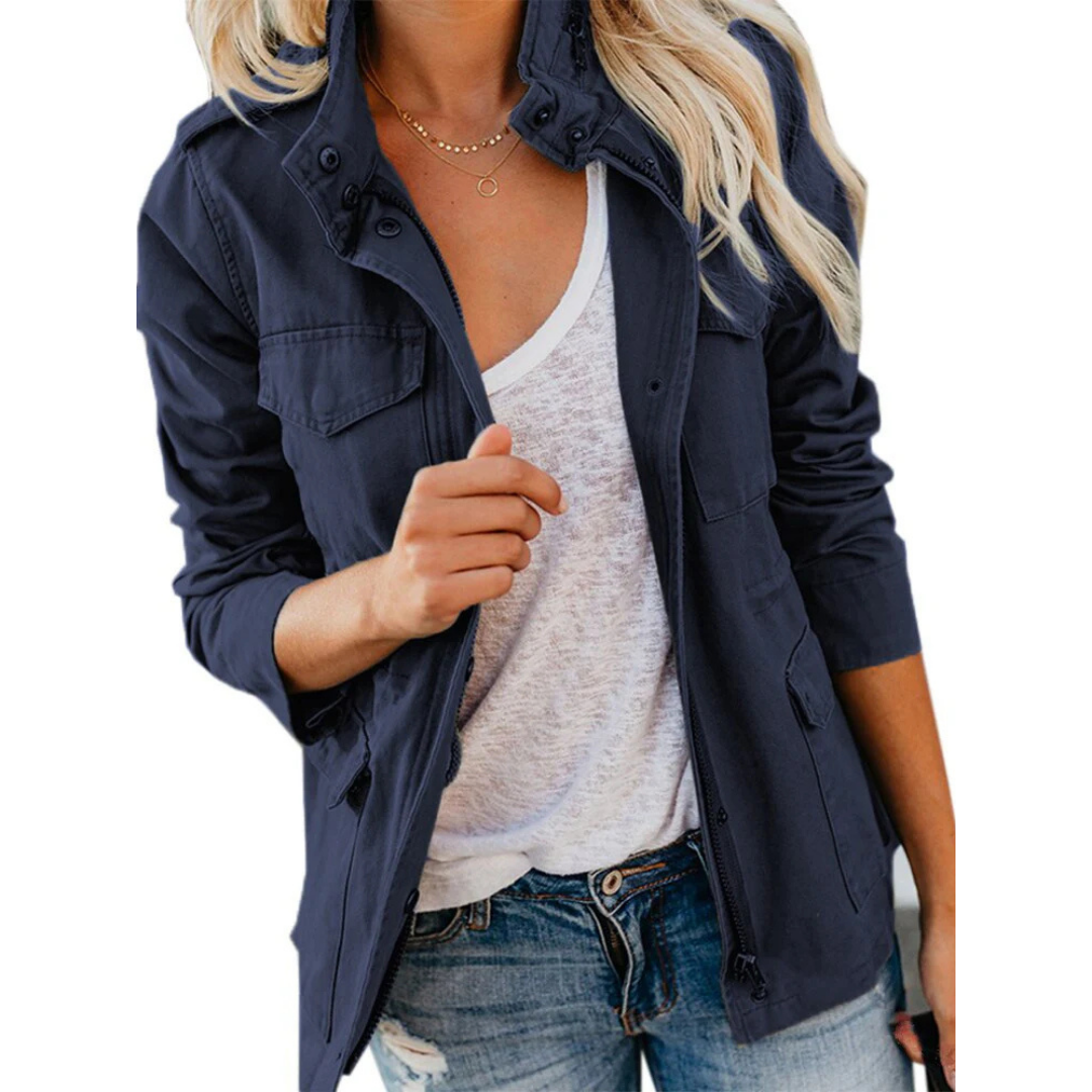 Stylish Women's Casual Zip-Up Jacket - Versatile Comfort