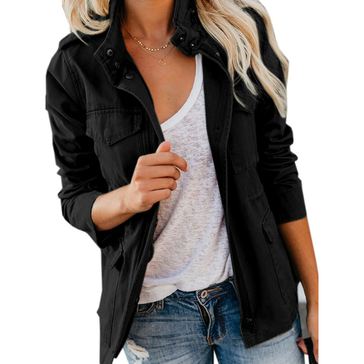 Stylish Women's Casual Zip-Up Jacket - Versatile Comfort