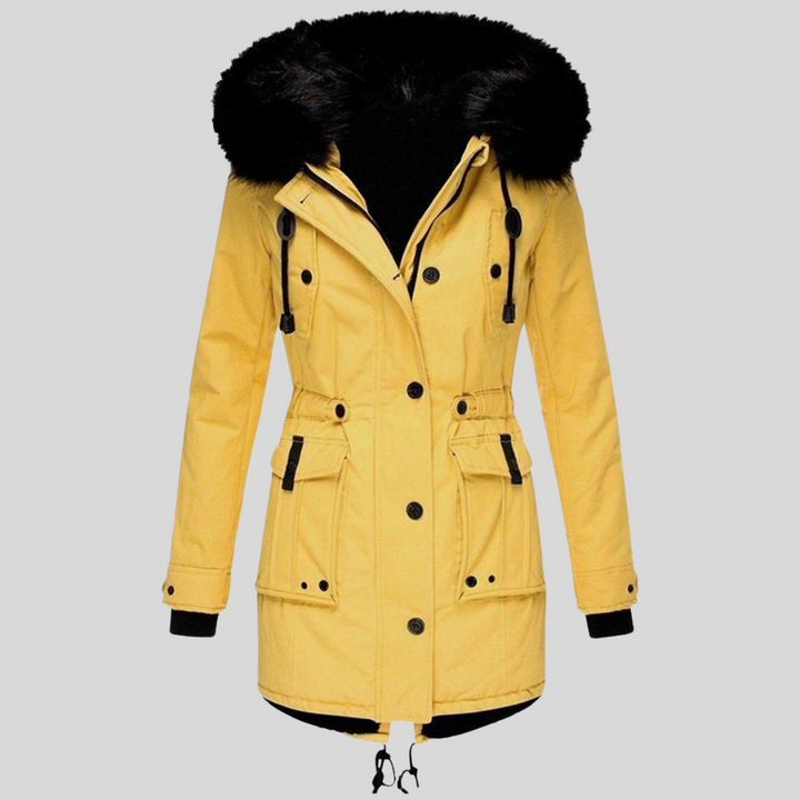 Women’s Winter Hooded Coat – Functional Layer with Pockets