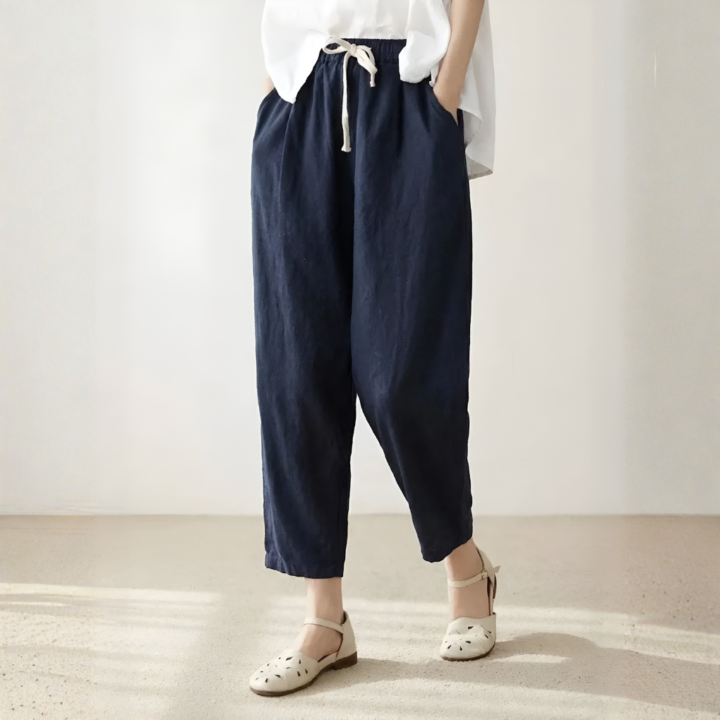 Drawstring Waist Casual Pants