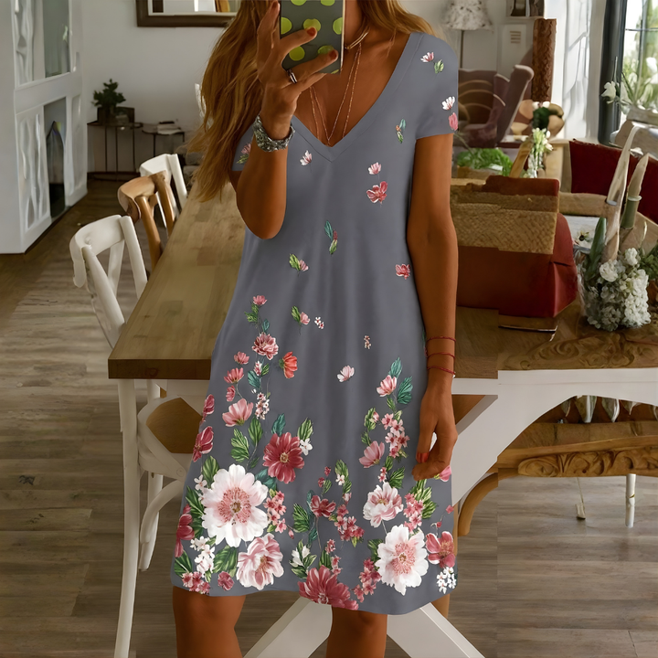 Women’s V‑Neck Short‑Sleeve Dress