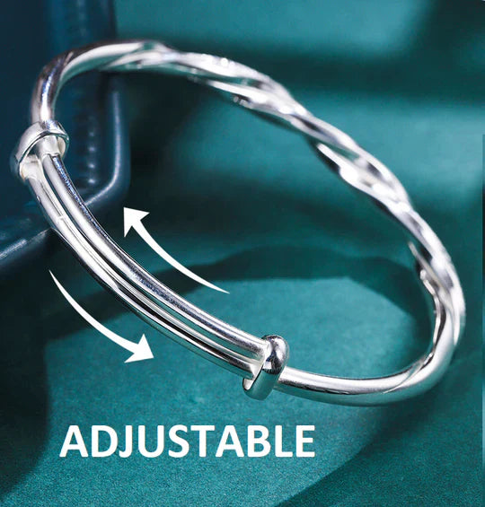 Twisted Silver-Tone Bracelet