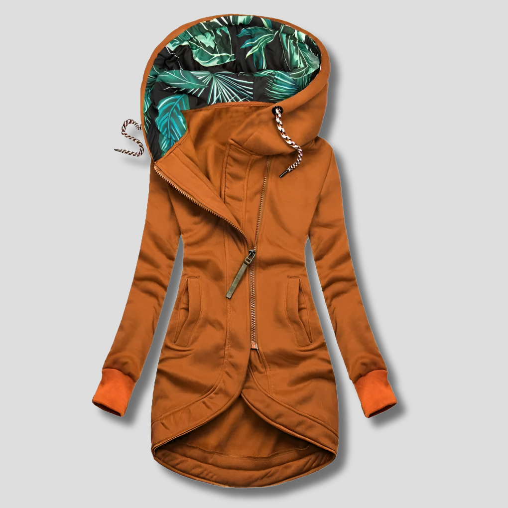 Stylish Zip-Up Jacket with Hood for Women