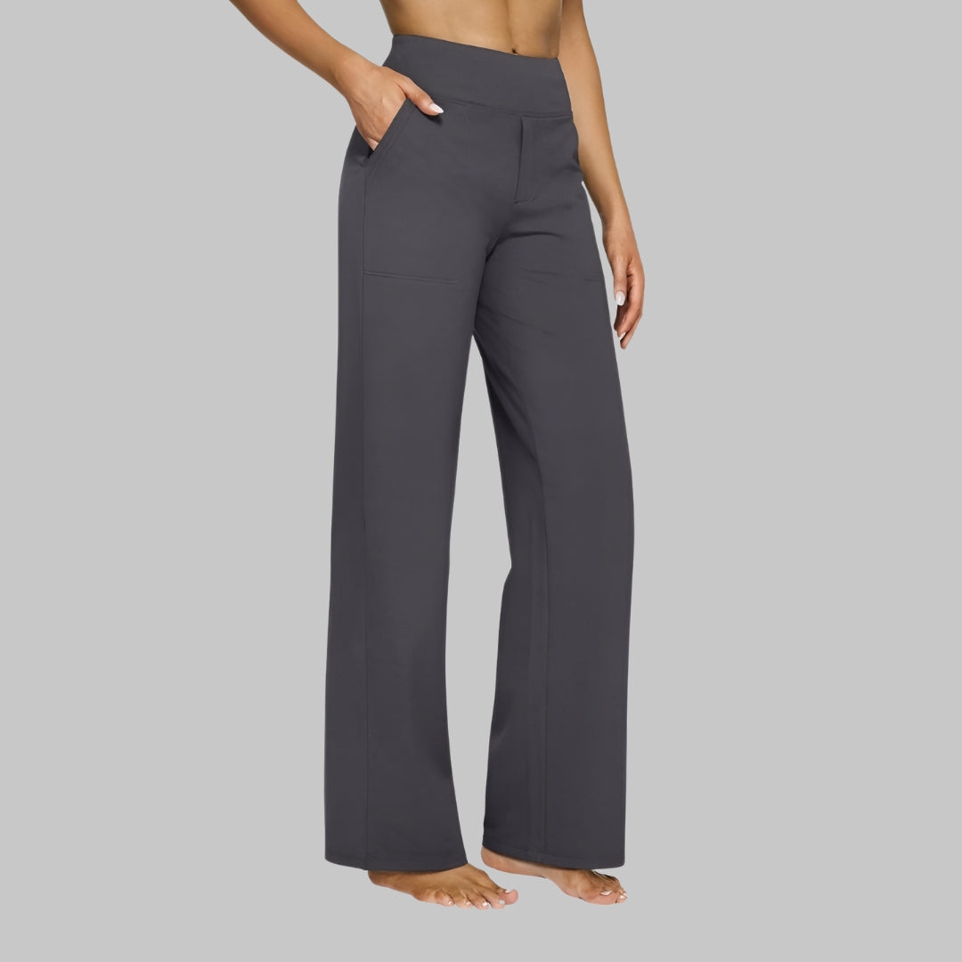 Women's High-Waisted Stretch Pants – Comfortable Pull-On Pants