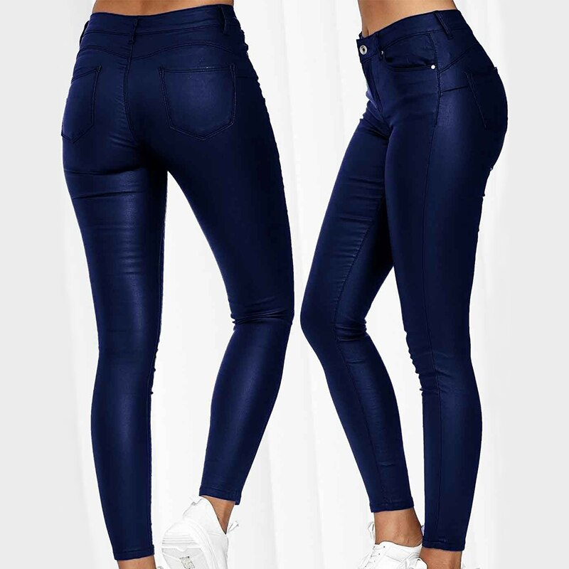 High-Waisted Stretch Leather Pants – Raffaela