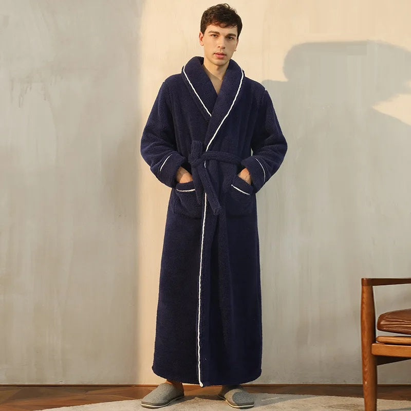 Winter Wrap Dressing Gown | Fluffy Dressing Gown with Turn-Down Collar