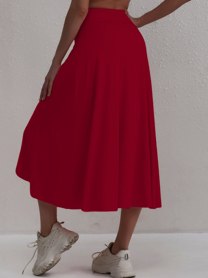 Sporty High-Waisted Skirt with Asymmetric Cut - Alexia