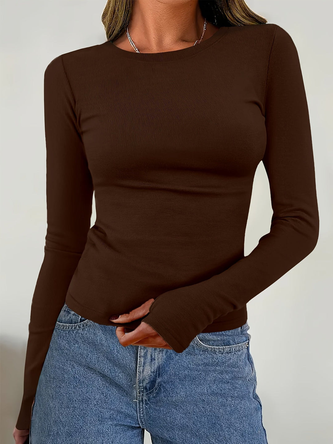 Women's Long-Sleeved Round-Neck Top for Fall & Winter – Vivienne