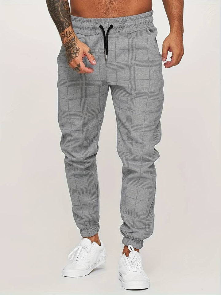 Checkered Slim Fit Joggers for Men