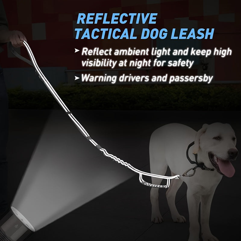 Adjustable Bungee Dog Leash – Shock-Absorbing and Reflective for Large Dogs