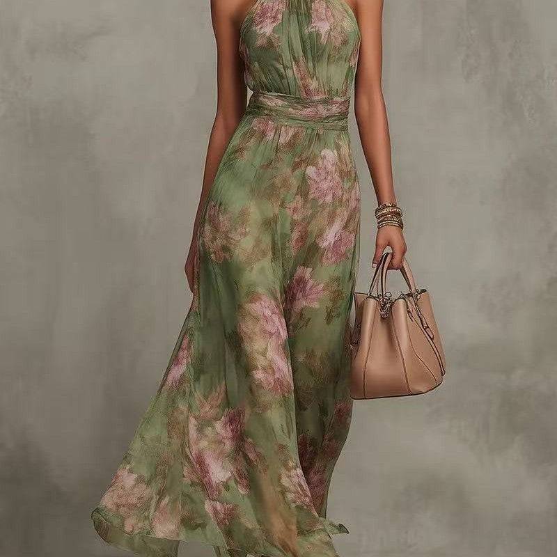 Resort-style Waist-cinching Figure-flattering Dress