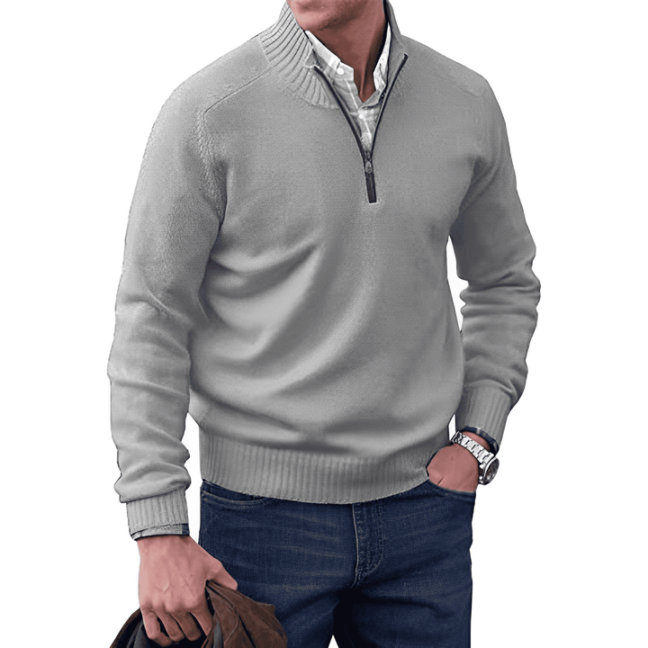 Luxurious Men's Cashmere Zip Sweater - Lucas
