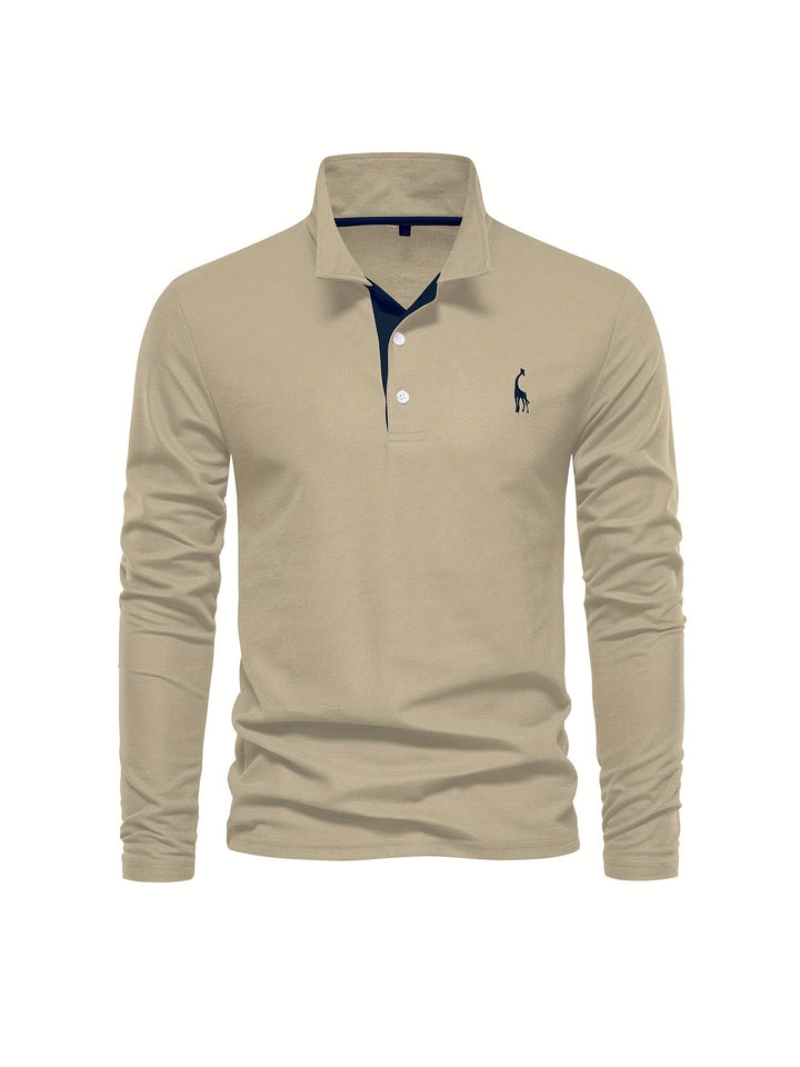 Comfortable Men's Long-Sleeved Polo Shirt
