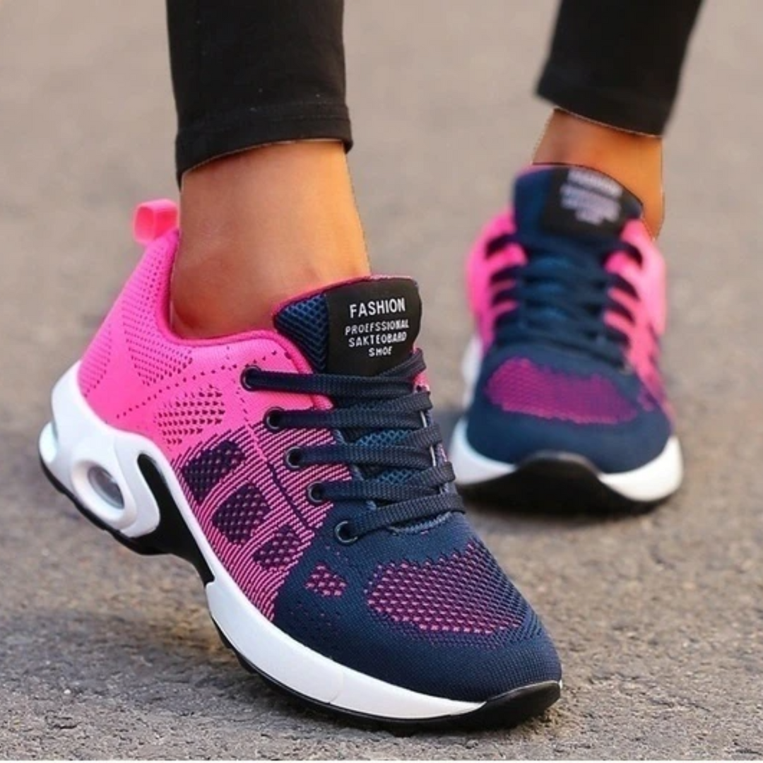 Lightweight orthopedic women's sneakers with breathable mesh and cushioned sole