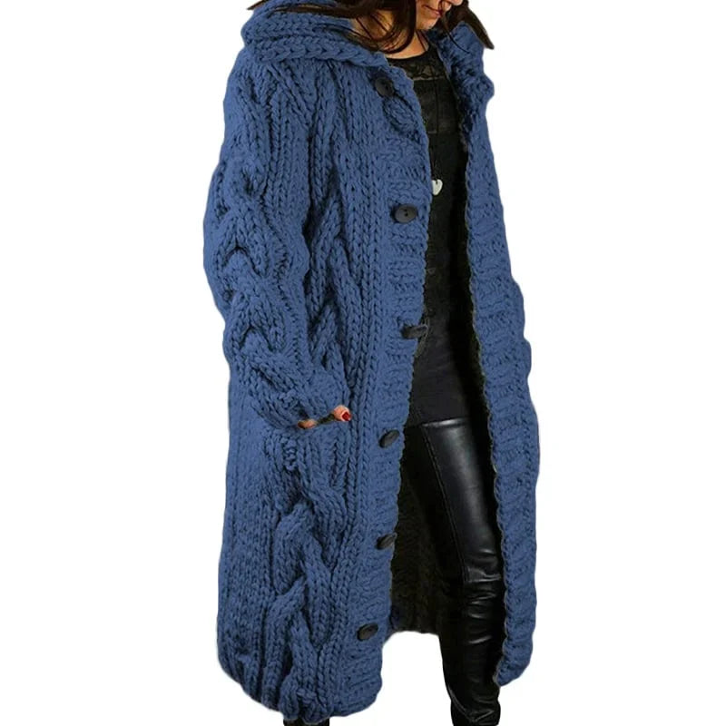 Comfortable Chunky Knit Cardigan - Emma