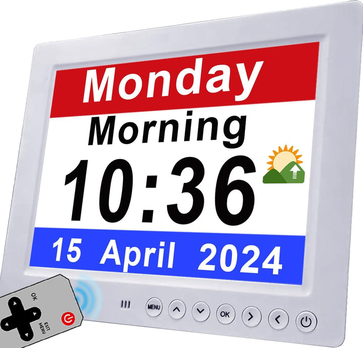 11.5-Inch Digital Calendar Day Clock with 19 Reminders – Claryon