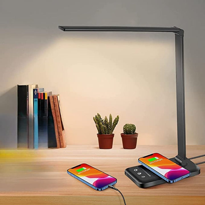 Modern Adjustable LED Desk Lamp with USB Charging Port - BrightEase