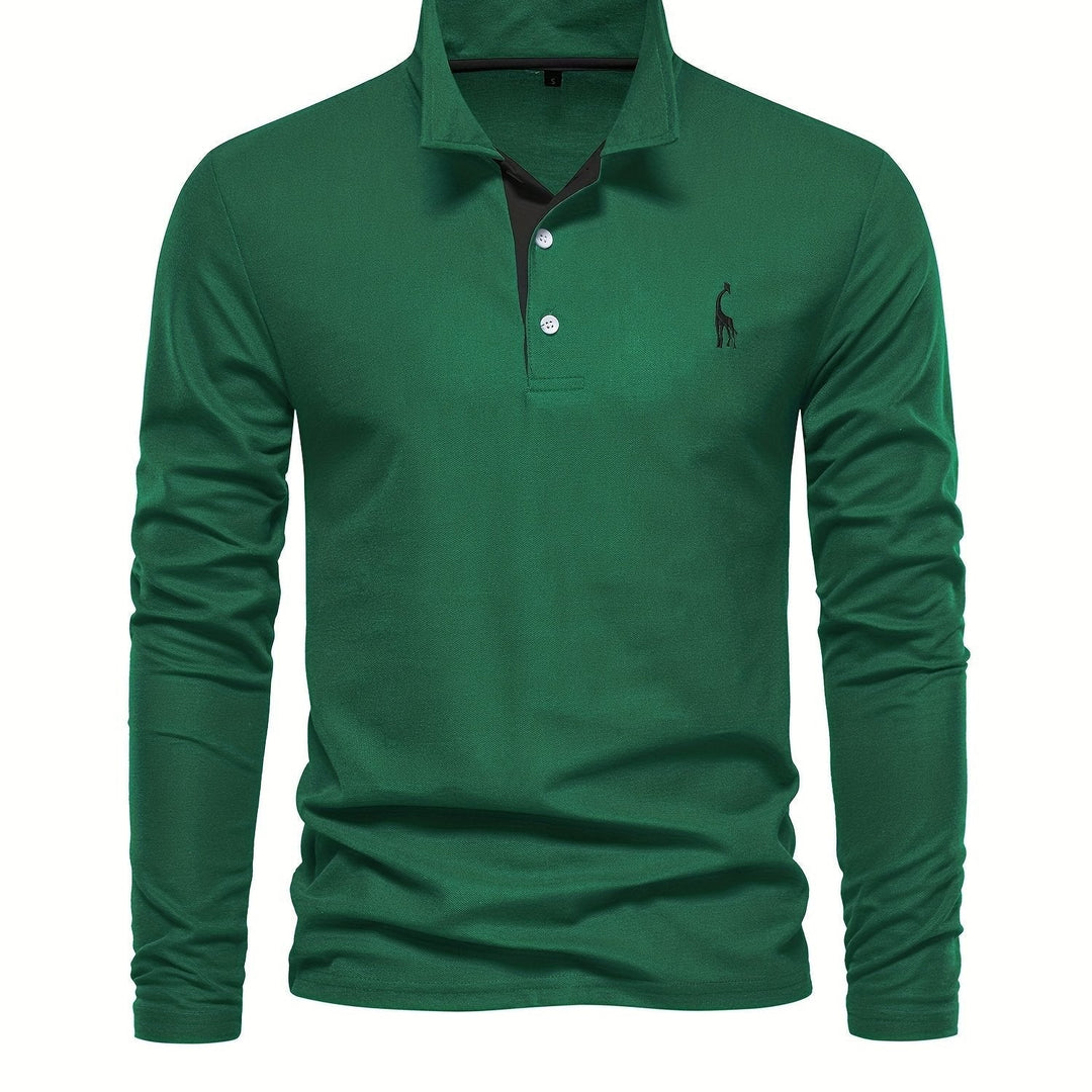Comfortable Men's Long-Sleeved Polo Shirt